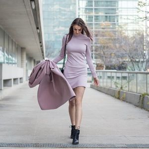 TALL ribbed long-sleeve turtleneck dress || Long Tall Sally || US6